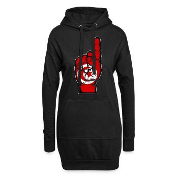 Drapeau tunisien numéro 1 utilisé - Sweat-shirt à capuche long Femme - noir - Devant
