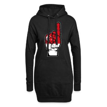 Singapur Flagge Nummer 1 used - Hoodie-Kleid - Schwarz - Vorne