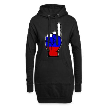 Drapeau russe numéro 1 - Sweat-shirt à capuche long Femme - noir - Devant
