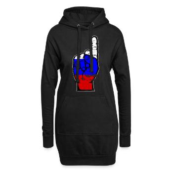Drapeau russe numéro 1 utilisé - Sweat-shirt à capuche long Femme - noir - Devant