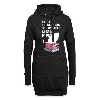 Katze Scottish Fold Geschenk - Hoodie-Kleid - Schwarz - Vorne
