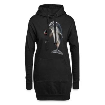Delfin Wein - Hoodie-Kleid - Schwarz - Vorne