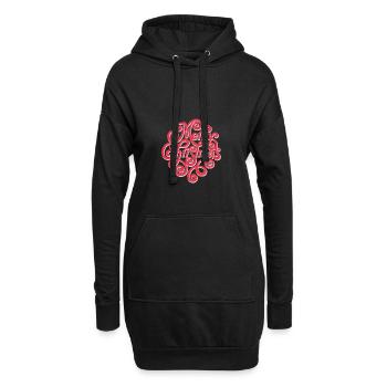 Merry Christmas / Frohe Weihnachten Winter Spruch - Hoodie-Kleid - Schwarz - Vorne