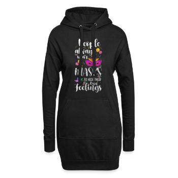 Party Unbekannt Schutz - Hoodie-Kleid - Schwarz - Vorne