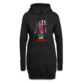 Femmes Vie Liberté Drapeau iranien Droits des femmes - Sweat-shirt à capuche long Femme - noir - Devant