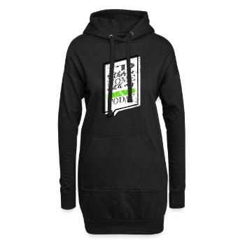 chat génial amusement chat d’amour humour - Sweat-shirt à capuche long Femme - noir - Devant