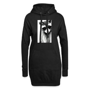 Comic-Karikatur eines nordamerikanischen Waschbären - Hoodie-Kleid - Schwarz - Vorne