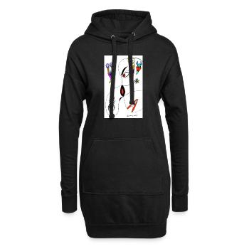 M Burns Kopf Spinne - Hoodie-Kleid - Schwarz - Vorne