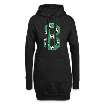 8 anniversaire Football Green - Sweat-shirt à capuche long Femme - noir - Devant