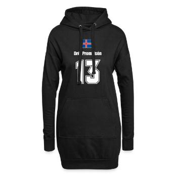 Island Trikot Nr.13 - Hoodie-Kleid - Schwarz - Vorne