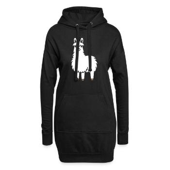 Lama - Hoodie-Kleid - Schwarz - Vorne