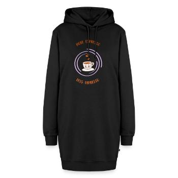 Espresso, Café, Café, Latte, Idée cadeau, Fun - Sweat-shirt à capuche long Femme - noir - Devant