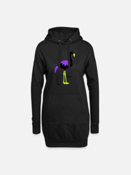flamingo - Hoodie-Kleid - Schwarz