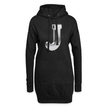 Chrome ,, J " Metallic - Hoodie-Kleid - Schwarz - Vorne