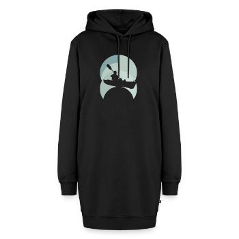 Paddeln Kajakfahren - Hoodie-Kleid - Schwarz - Vorne - AI Model Female 172 light (172cm)