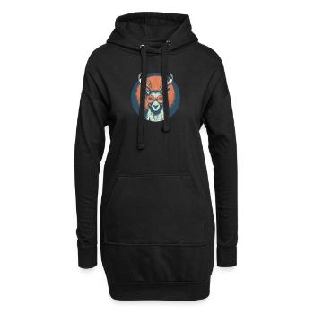 Lunettes de soleil Cerf Cerf Rouge - Sweat-shirt à capuche long Femme - noir - Devant