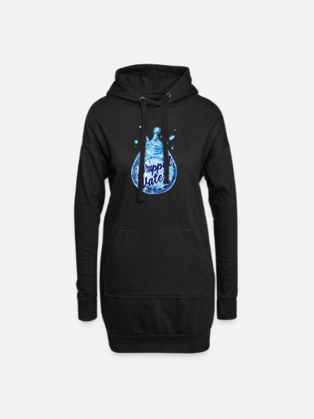 Wassertropfen - Hoodie-Kleid - Schwarz