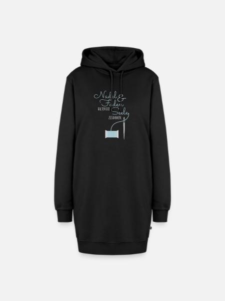 Nadel & Faden halten die Seele zusammen - blau - Hoodie-Kleid - Schwarz