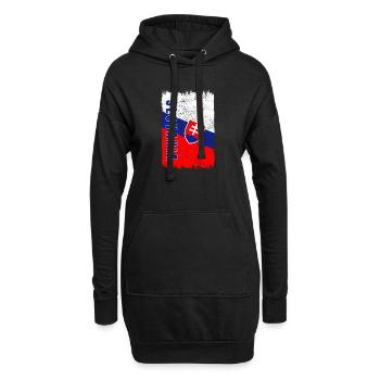 Slowakei Vintage Flagge - Hoodie-Kleid - Schwarz - Vorne