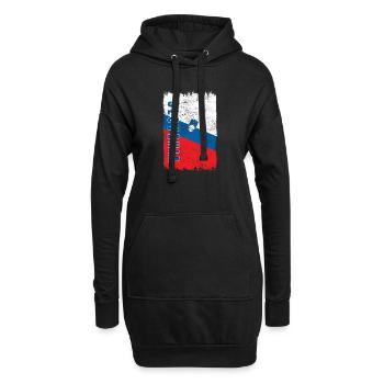 Slowenien Vintage Flagge - Hoodie-Kleid - Schwarz - Vorne
