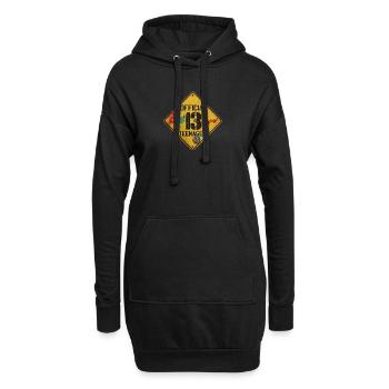Cadeau officiel du 13e anniversaire de l’adolescent 13 ans - Sweat-shirt à capuche long Femme - noir - Devant