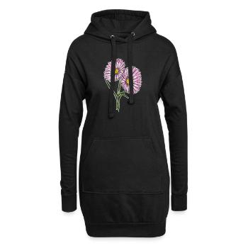 Pâquerette - Sweat-shirt à capuche long Femme - noir - Devant