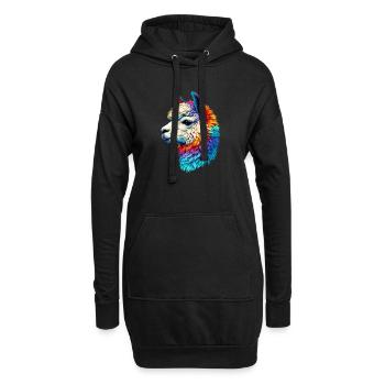 Alpaka - Hoodie-Kleid - Schwarz - Vorne