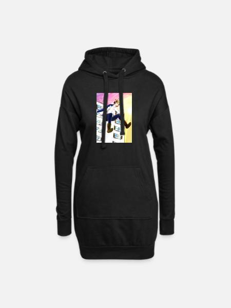 Liebe - Hoodie-Kleid - Schwarz