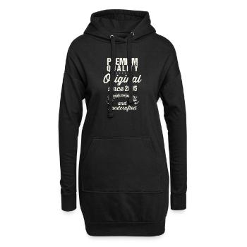 Né en 2005 - Sweat-shirt à capuche long Femme - noir - Devant