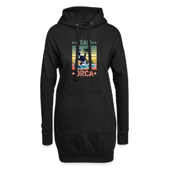Orque Épaulard - Sweat-shirt à capuche long Femme - noir - Devant