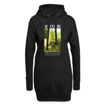 Abenteuer in grüner Waldlandschaft - Hoodie-Kleid - Schwarz - Vorne
