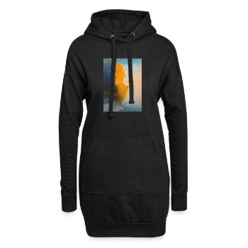 Abstrait Multitude Silhouettes Humaines - Sweat-shirt à capuche long Femme - noir - Devant