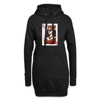 Couple d’amour de la Saint-Valentin assorti à la carte Cœur de la Reine - Sweat-shirt à capuche long Femme - noir - Devant