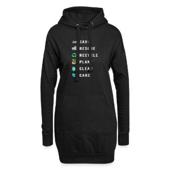 Changement climatique Environnement Protection de l’environnement - Sweat-shirt à capuche long Femme - noir - Devant