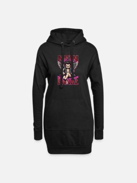 Nein danke Angry Cupid Anti Valentine Deutsch - Hoodie-Kleid - Schwarz