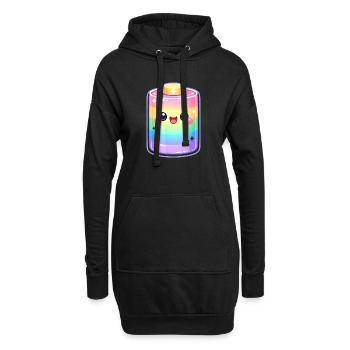 Kawaii Regenbogen Flaschenzauber - Hoodie-Kleid - Schwarz - Vorne