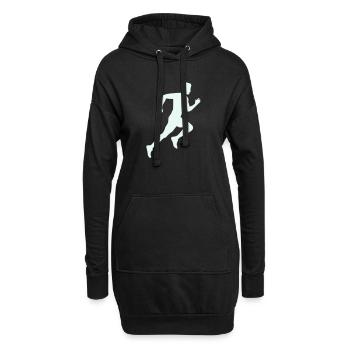 rennen_silhouette- - Hoodie-Kleid - Schwarz - Vorne