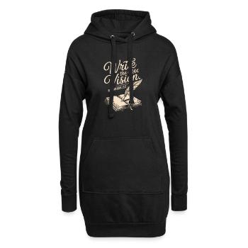 Schreib die Vision-Bibelverse-Feder - Hoodie-Kleid - Schwarz - Vorne