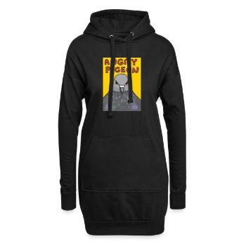 Pigeon en colère - Sweat-shirt à capuche long Femme - noir - Devant