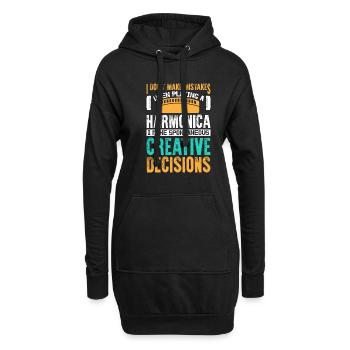 I Don't Make Mistakes When Playing Harmonica - Hoodie-Kleid - Schwarz - Vorne