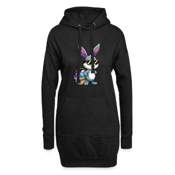 Happy Easter - Osterhase - Osterei - Geschenk - Hoodie-Kleid - Schwarz - Vorne