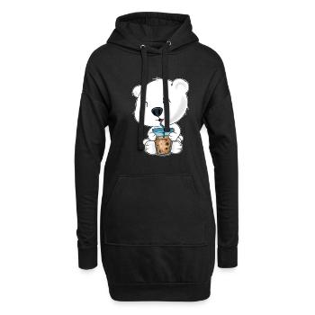 Bubble Tea Kawaii Polar Bear I Boba Tea Otaku - Hoodie-Kleid - Schwarz - Vorne