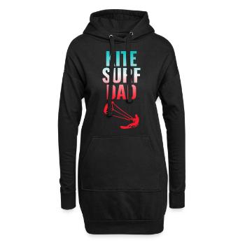Kitesurfen Kiteboarding Kiteboarder Kitesurf Papa - Hoodie-Kleid - Schwarz - Vorne