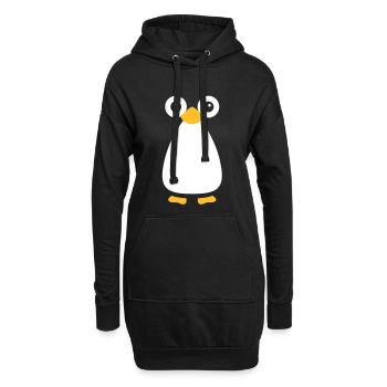 Vecteur mignon pingouin - Sweat-shirt à capuche long Femme - noir - Devant