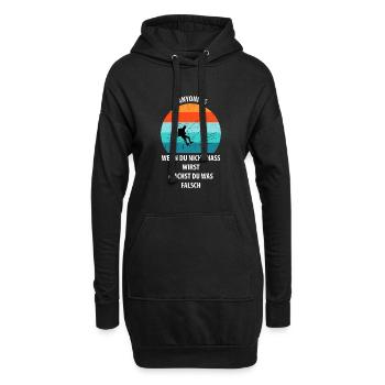 Canyoning Bergsteigen Klettern Wandern Berge - Hoodie-Kleid - Schwarz - Vorne