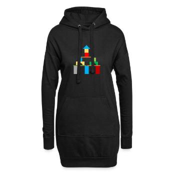 Bauklötze Haus Schloss - Hoodie-Kleid - Schwarz - Vorne
