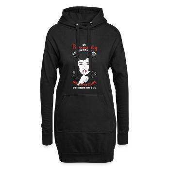 Ma personnalité dépend de mon attitude - Sweat-shirt à capuche long Femme - noir - Devant