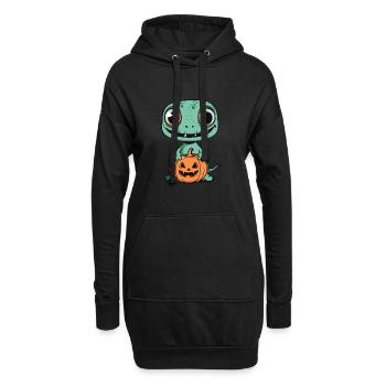 Echse Halloween Lustig Zombie - Hoodie-Kleid - Schwarz - Vorne