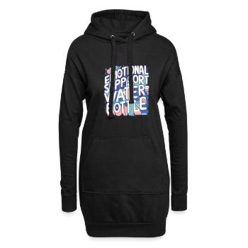 Emotional Support Wasserflasche - Hoodie-Kleid - Schwarz - Vorne