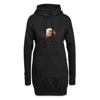 Adler Kopf Low Poly Art Logo Design - Hoodie-Kleid - Schwarz - Vorne